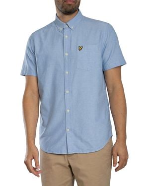 Lyle & Scott Short Sleeved Oxford Shirt - Blue