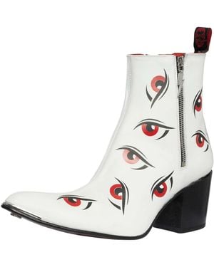 Jeffery West Eye Leather Chelsea Boots - White