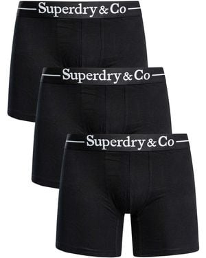 Superdry 3 Pack Boxer Briefs - Black
