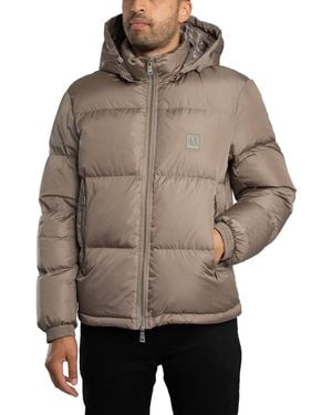 ARMANI EXCHANGE Woven Down Hooded Jacker - Grey