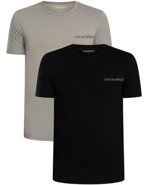 Emporio Armani 2 Pack Lounge Crew T-shirt - Black