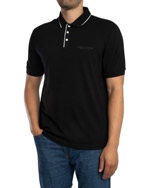 ARMANI EXCHANGE Trim Logo Polo Shirt - Black