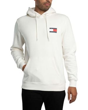 Tommy Hilfiger Regular Essential Flag Pullover Hoodie - White