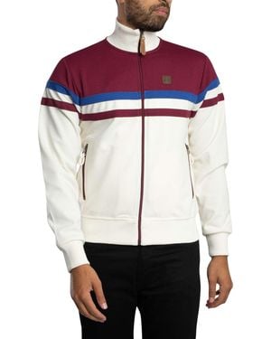 Trojan Panel Stripe Track Jacket - White