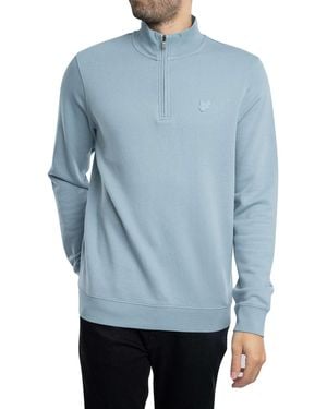 Lyle & Scott Superfine Quarter Zip Sweatshirt - Blue