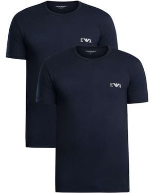 Emporio Armani 2 Pack Lounge Crew Neck T-shirt - Blue