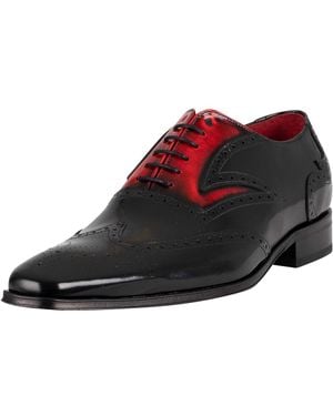 Jeffery West Oxford Polished Leather Shoes - Black