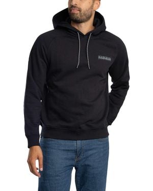 Napapijri Relaxed Back Graphic Pullover Hoodie - Blue