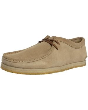Clarks Godney Lace Suede Shoes - Natural