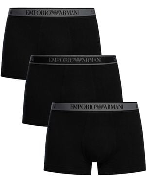 Emporio Armani 3 Pack Trunks - Black