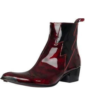 Jeffery West Lightning Zip Leather Chelsea Boots - Brown