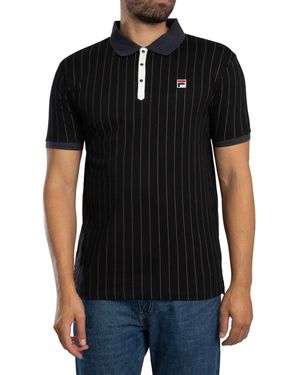 Fila Bb1 Classic Vintage Striped Polo Shirt - Black