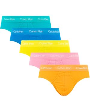 Calvin Klein 5 Pack This Is Love Hip Briefs - Yellow