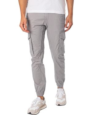 Jack & Jones Paul Flake Tapered Cargo Trousers - Grey