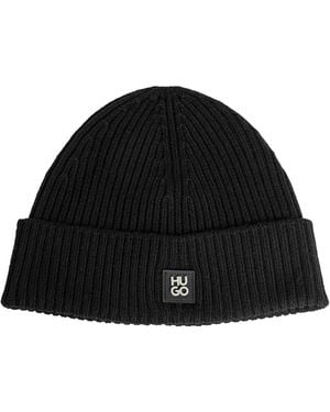 HUGO Xola Metal Beanie - Black