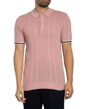 Superdry Knitted Texture Polo Shirt - Pink