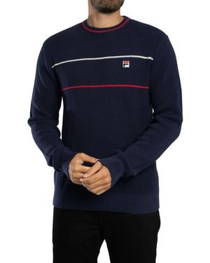 Fila Kallum Waffle Knitted Jumper - Blue