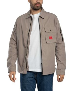 HUGO Emmond Zip Overshirt - Grey