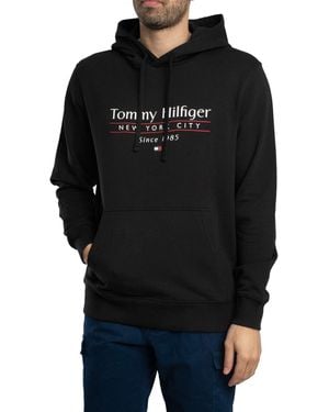 Tommy Hilfiger Centre Stack Pullover Hoodie - Black