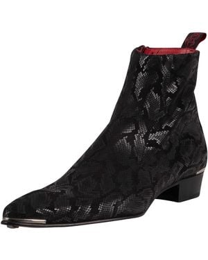 Jeffery West Zip Chelsea Leather Boots - Black