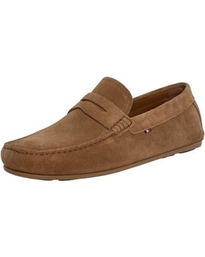 Tommy Hilfiger Casual Suede Driver Loafers - Brown