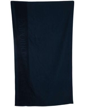 Emporio Armani Waffle Weave Beach Towel - Blue