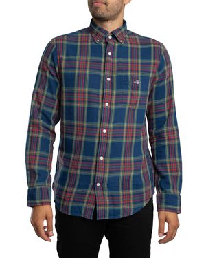 GANT Regular Twill Check Shirt - Blue