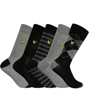 Lyle & Scott 5 Pack Harold Premium Socks - Black