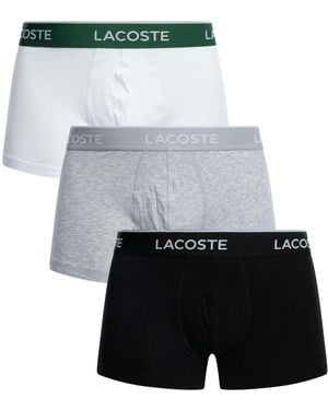 Lacoste 3 Pack Cotton Stretch Trunks - Grey