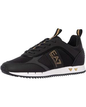 EA7 Metallic Emblems Trainers - Black