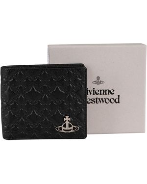 Vivienne Westwood George Man Billfold Leather Wallet - Black
