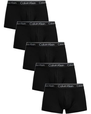 Calvin Klein 5 Pack Microfiber Stretch Low Rise Trunks - Black