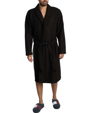 Tommy Hilfiger Waffle Bathrobe - Black