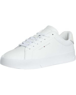 Tommy Hilfiger Court Leather Detail Sneakers - White