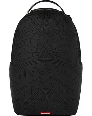 Sprayground 20l Tonal Monogram Emboss Shark Backpack - Black