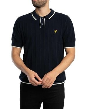 Lyle & Scott Tipped Knitted Polo Shirt - Black