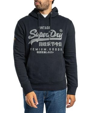 Superdry Vintage Logo Classic Pullover Hoodie - Blue