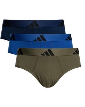 adidas 3 Pack Active Flex Cotton Briefs - Blue