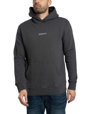 Superdry Micro Logo Pullover Hoodie - Grey