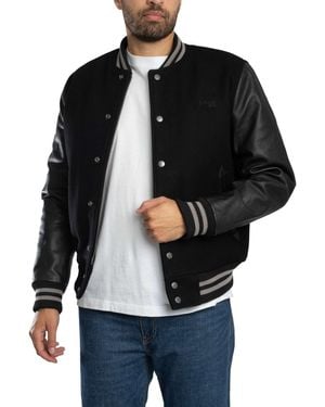 Schott Nyc Varsity Leather Jacket - Black