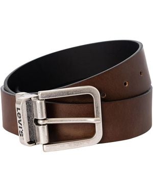 Levi's Reversible Metal Buckle Leather Belt - Black