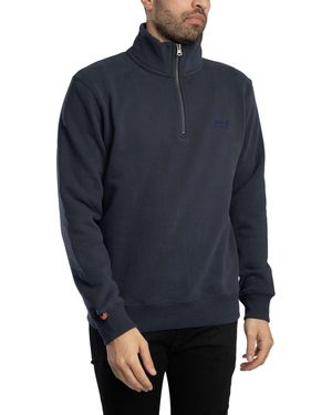 Superdry Essential Logo Half Zip Sweatshirt - Blue