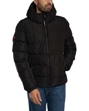 Superdry Hooded Sports Puffer Jacket - Black