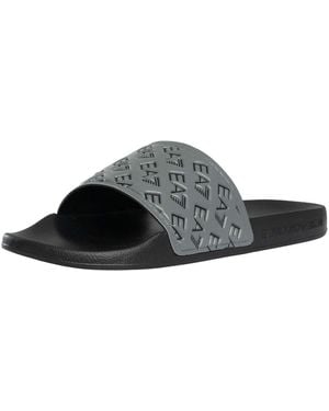 EA7 Logo Pattern Sliders - Black