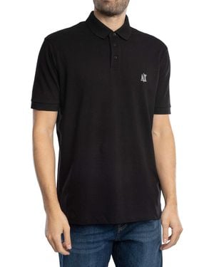 ARMANI EXCHANGE Chest Logo Polo Shirt - Black