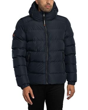 Superdry Hooded Sports Puffer Jacket - Blue