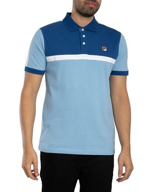 Fila Mattia Contrast Panel Polo Shirt - Blue