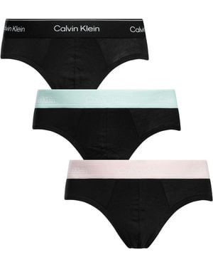 Calvin Klein 3 Pack Hip Briefs - Black