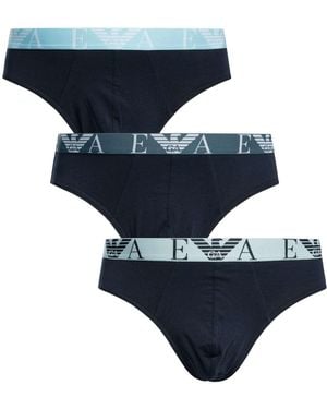 Emporio Armani 3 Pack Briefs - Blue