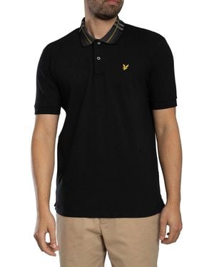 Lyle & Scott Tartan Collar Polo Shirt - Black